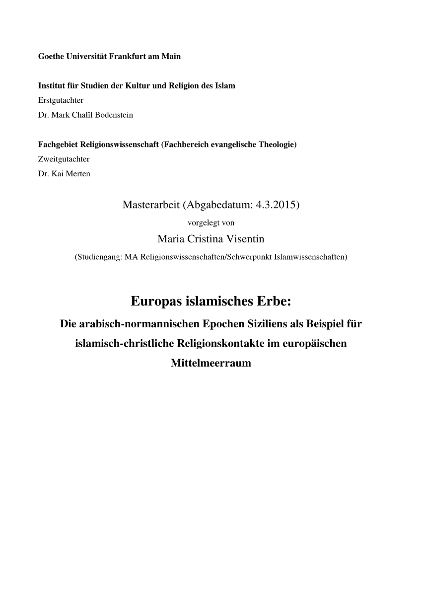 Pdf) Europas Islamisches Erbe: Die Arabisch-Normannischen destiné Toujours Rien Gs