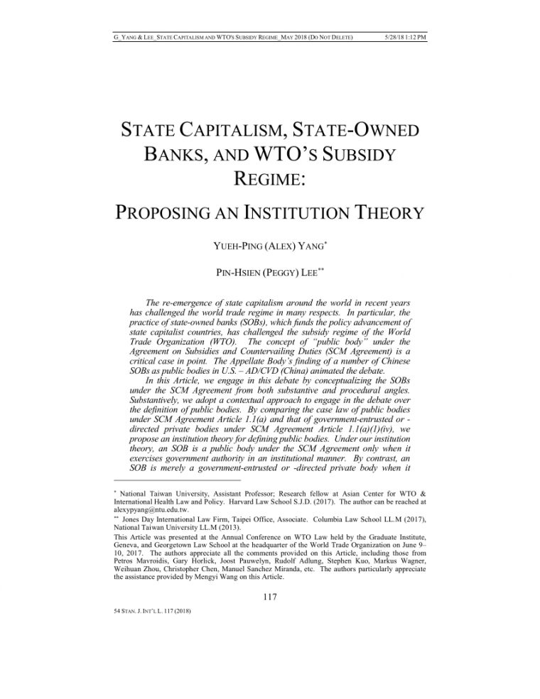Pdf) State Capitalism, State-Owned Banks, And Wto's Subsidy pour A 7 Ans Anne Sylvestre