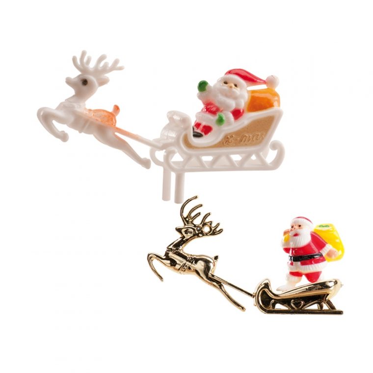 Père Noël Décoratif Et Traîneau Pour Gâteau, 6Cm tout Image De Traineau Du Pere Noel