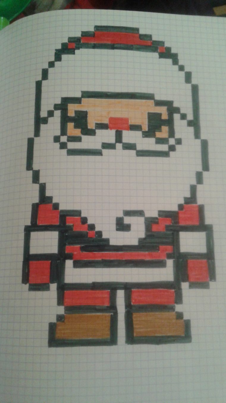 Père Noël encequiconcerne Pixel Art Pere Noel