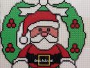 Perles Hama: Couronne Père Noël | Perlemønstre, Kreativ Julepynt encequiconcerne Pixel Art Pere Noel