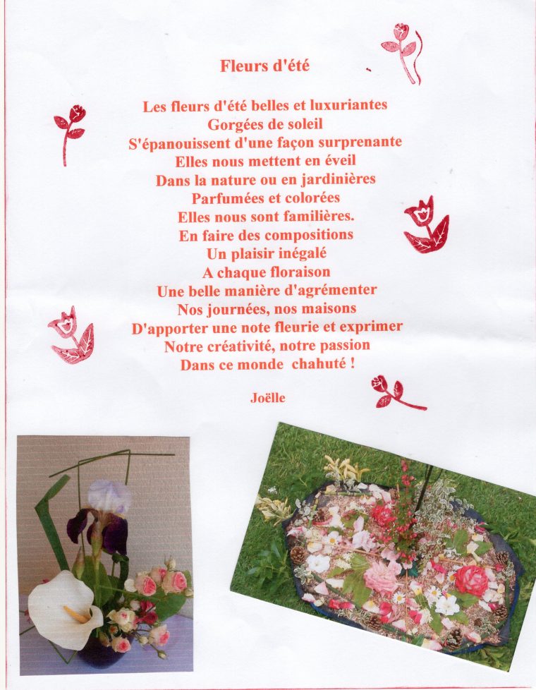 Petit Poème Aux Fleurs D'été – Le Café Fleurs De Joëlle concernant Poeme Les Fleurs
