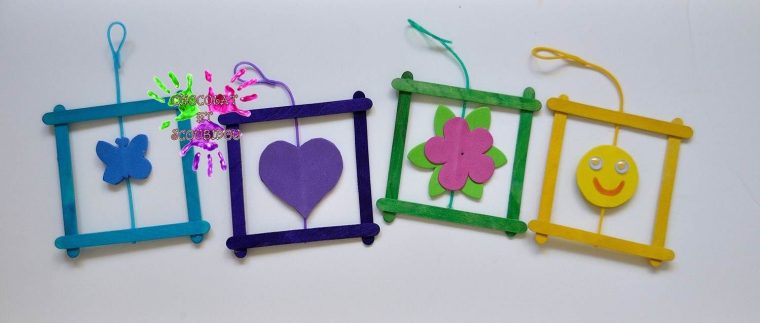 Petits Cadres En Bois | Batonnet De Bois, Idée Fete Des tout Bricolage Avec Baton De Bois