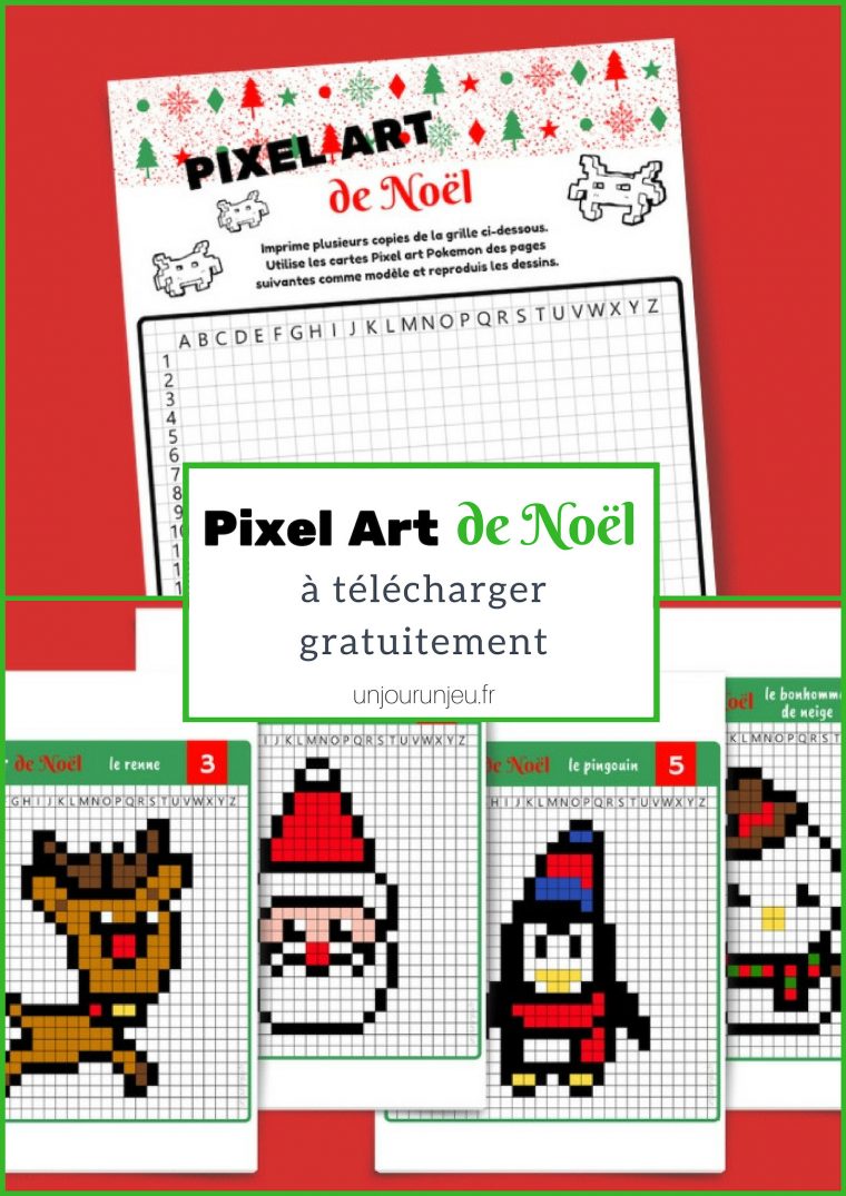 Pixel Art De Noël : 12 Modèles À Imprimer Gratuitement – Un tout Pixel Art Pere Noel