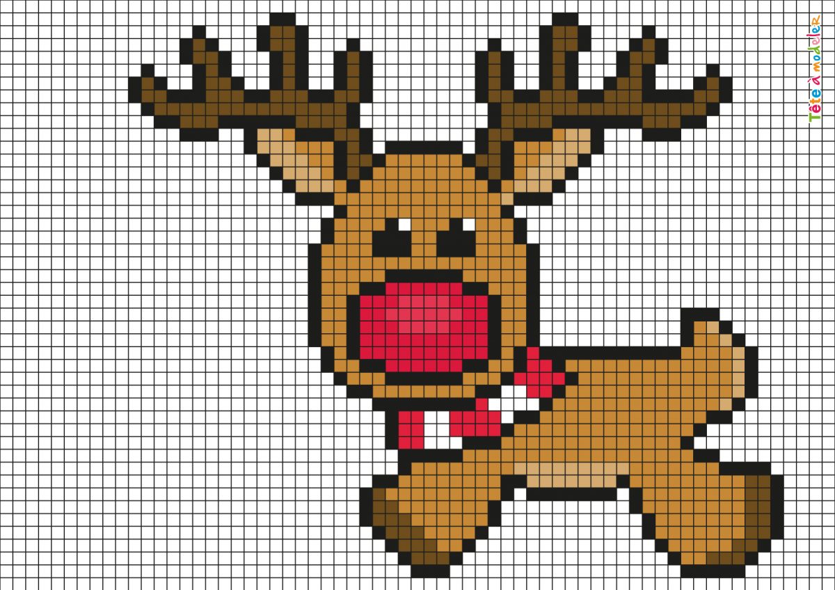 Pixel Art Pere Noel - GreatestColoringBook.com
