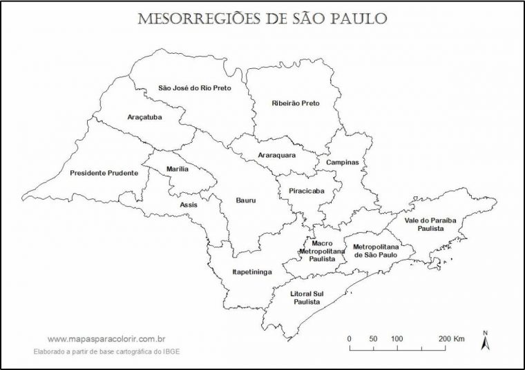 Plan São Paulo Vierge – Noms Régions – Carte São Paulo dedans Carte Des Régions Vierge