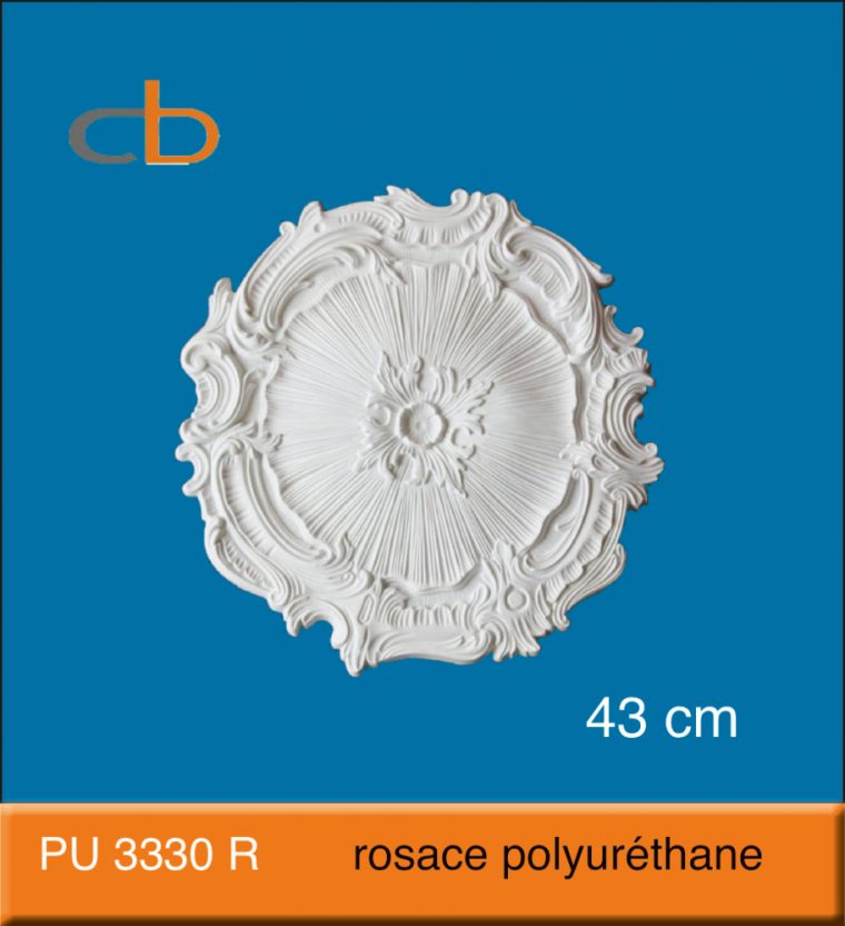 Pu 3330 R – Rosace En Polyuréthane D=43,0 Cm avec Image De Rosace