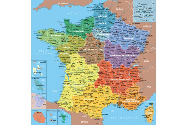 Puzzle En Bois Carte De France Des Départements – Puzzle 100 dedans Carte De France Nouvelles Régions