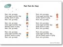 Rain, Rain, Go Away - Paroles Illustrées De La Comptine En dedans Chanson A Imprimer