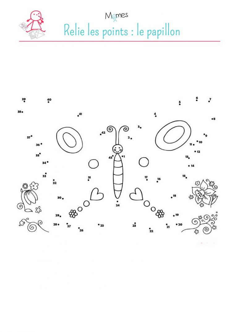 Relie Les Points : Le Papillon | Points À Relier, Papillon intérieur Point À Relier Alphabet