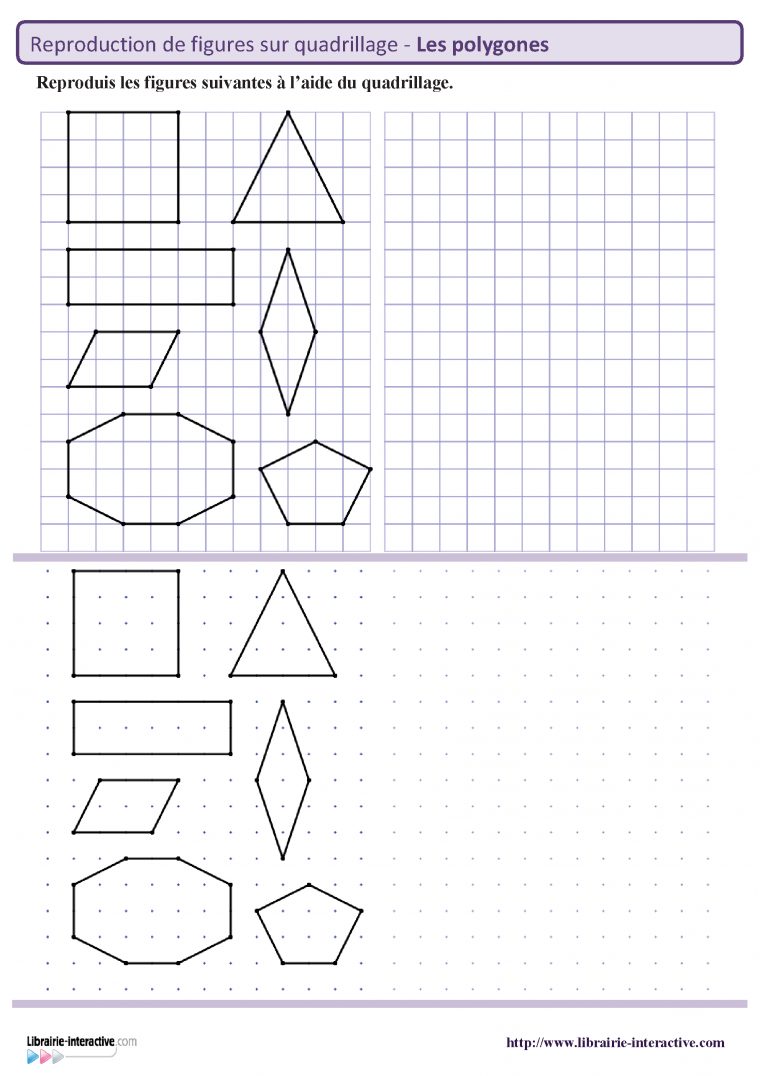 Reproduction Des Principaux Polygones Sur Quadrillage Et encequiconcerne Figures Géométriques Ce1