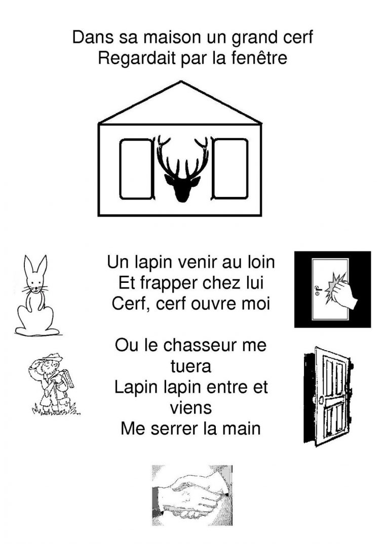 Résultat De Recherche D'images Pour "poésie Poule Maternelle" tout Chanson Du Cerf Et Du Lapin