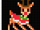 Rodolphe Renne De Noël - Pixel Art | La Manufacture Du Pixel avec Pixel Art Pere Noel