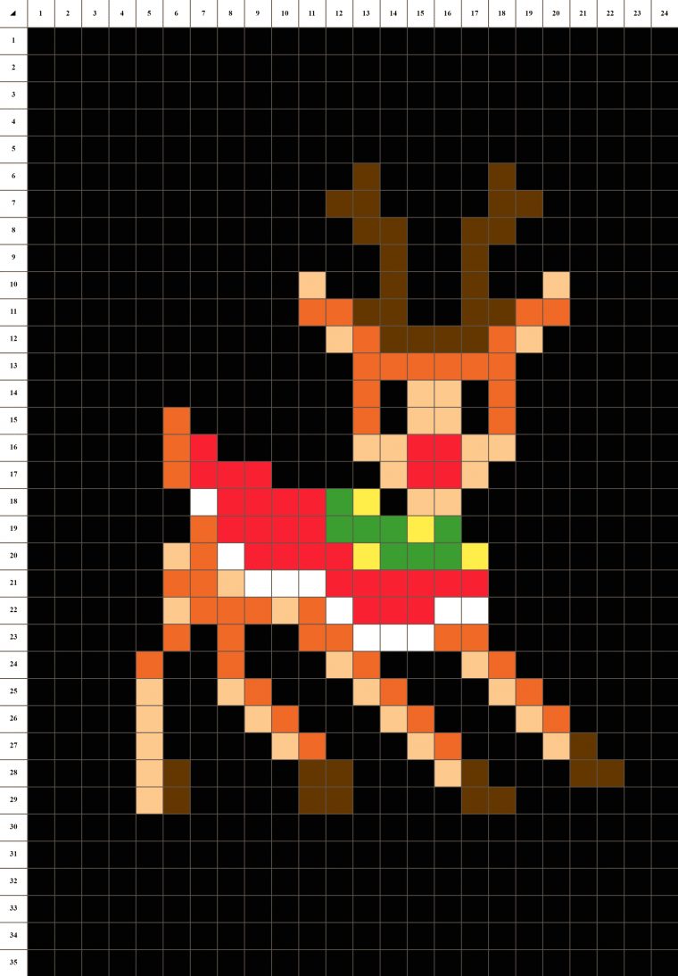 Rodolphe Renne De Noël – Pixel Art | La Manufacture Du Pixel avec Pixel Art Pere Noel