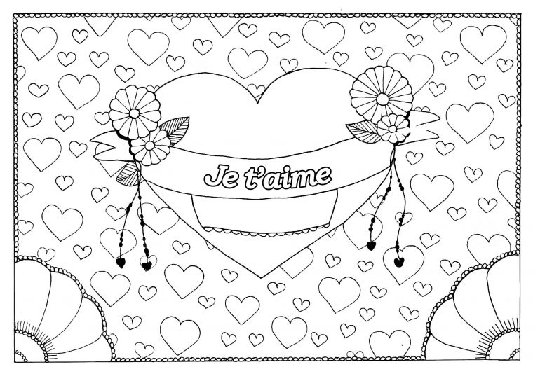 Saint Valentin 5 – Saint Valentin – Coloriages Difficiles encequiconcerne Dessin Pour La Saint Valentin