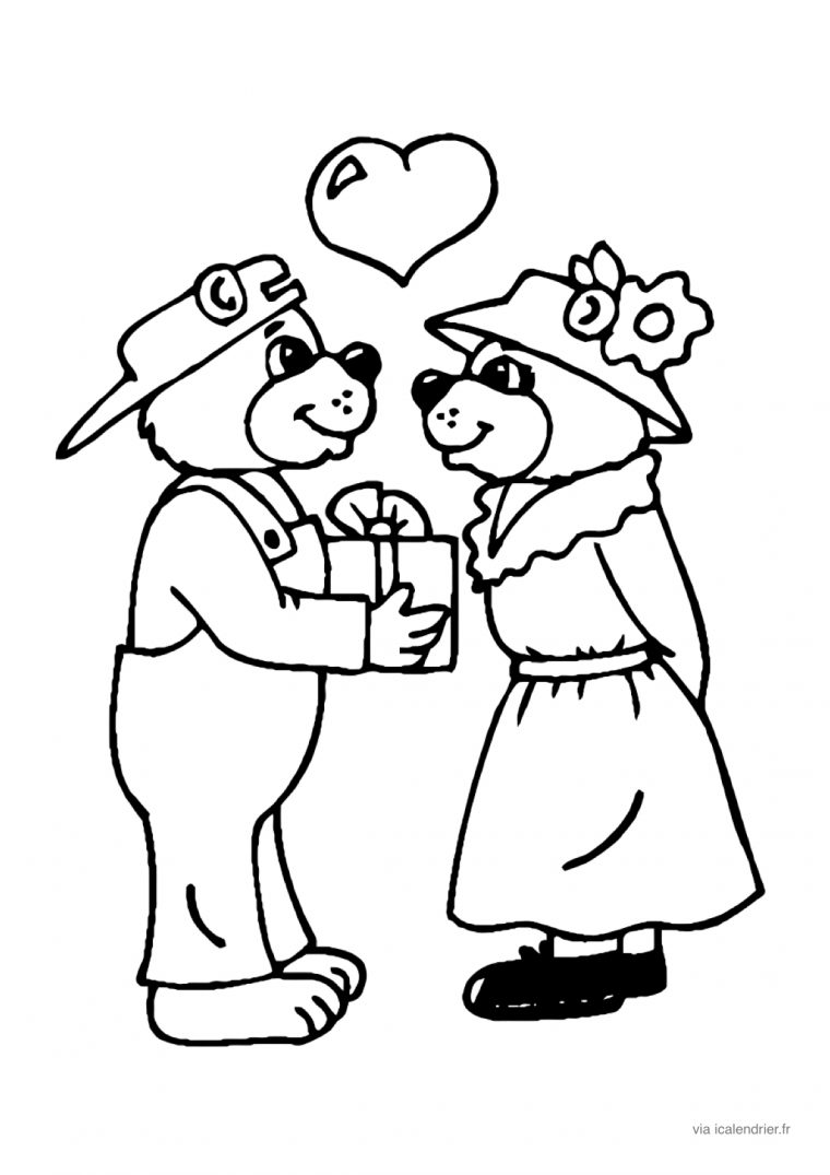 Saint-Valentin – Coloriage À Offrir – Icalendrier tout Dessin Pour La Saint Valentin