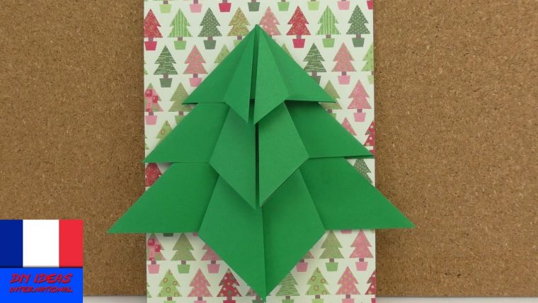 Sapin De Noël En Pliage | Sapin En Origami À Faire Soi-Même | Carte De Noël  & Décoration | Diy pour Origami Sapin De Noel