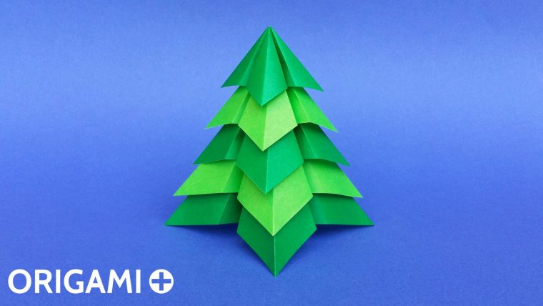 Sapin De Noël Très Facile En Origami dedans Origami Facile A Faire En Français