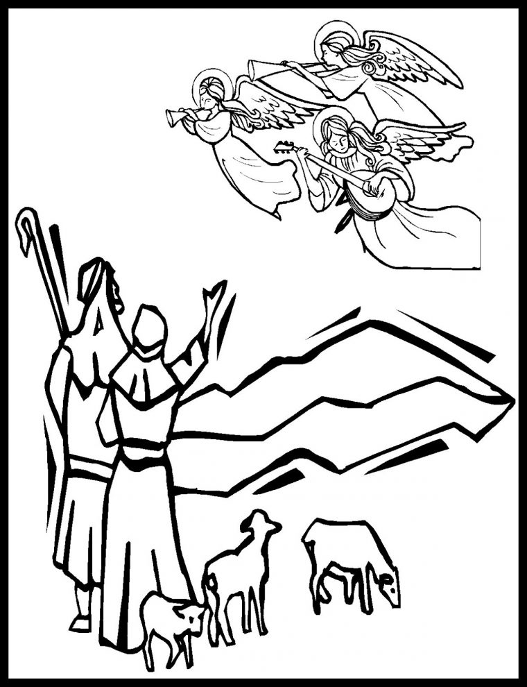 shepherds and angels coloring pages