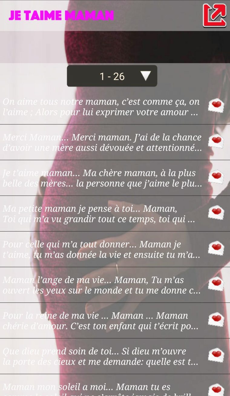 Sms Je T'aime Maman For Android – Apk Download destiné Texte Maman Je T Aime