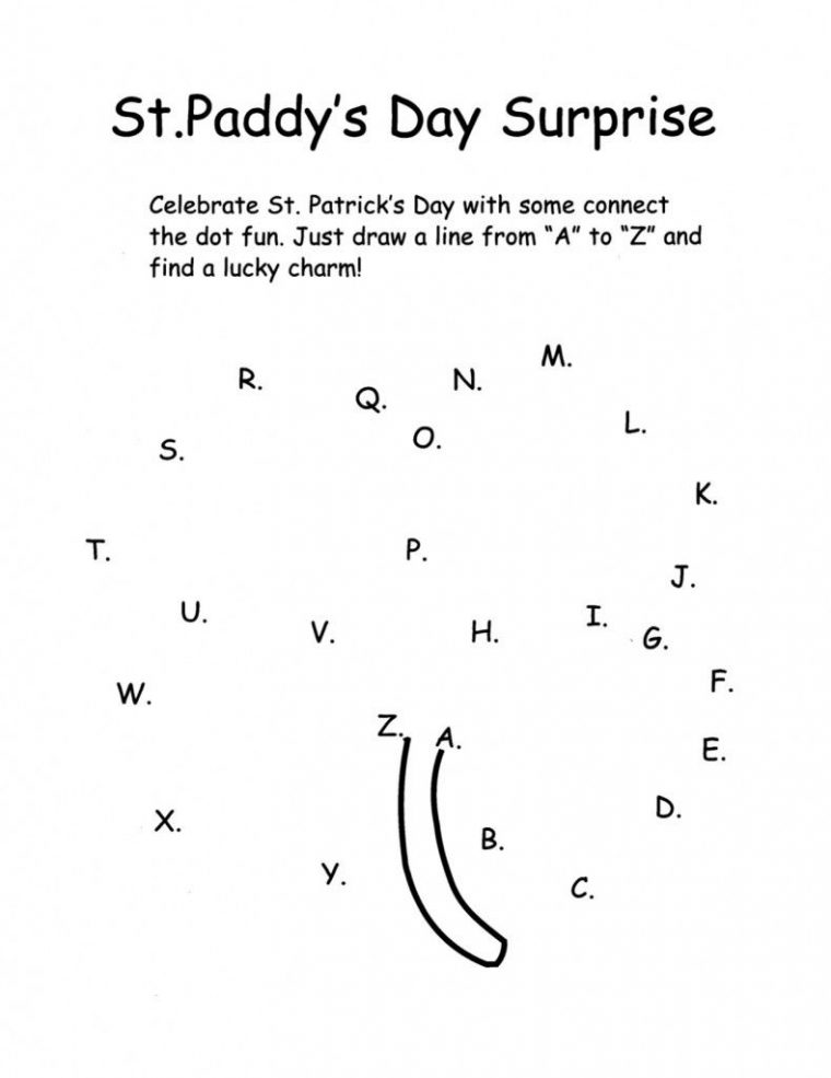 St. Patrick's Day Dot-To-Dot – Letters The Night Before St tout Point À Relier Alphabet
