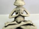 Steinguss Yoga-Frosch &quot;der Lotus&quot; 22Cm Hoch pour La Grenouille Meditation