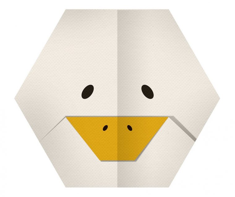 Sticker Animaux Origami Tête Oie Deco Chambre encequiconcerne Origami Canard