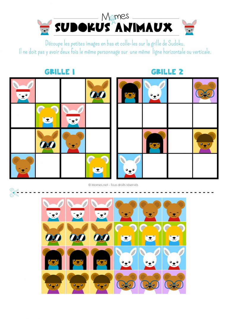 Sudoku Animaux – Momes à Jeux De Maternelle À Imprimer
