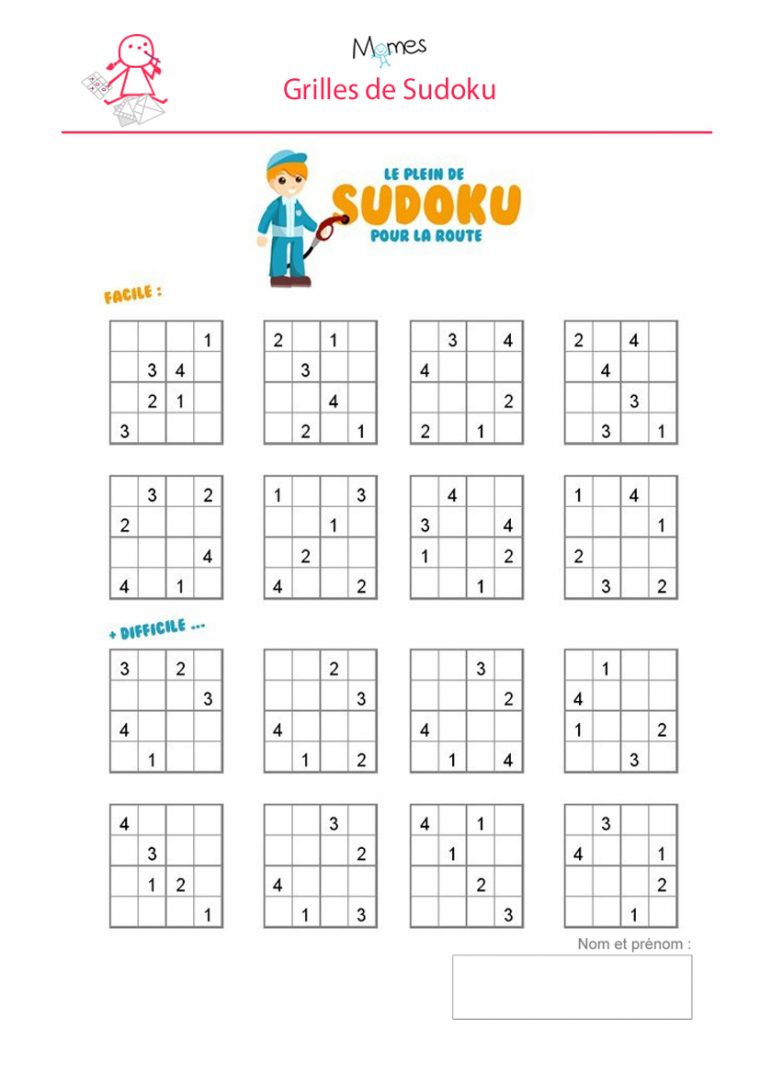 Sudoku Enfant À Imprimer – Momes pour Jeux Facile Pour Petit Gratuit