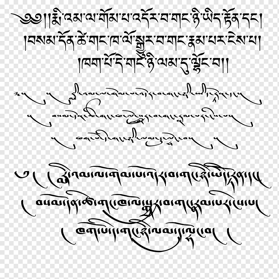 Tätowierung Standard Tibetanischen Tibetanischen Alphabet avec Image Écriture