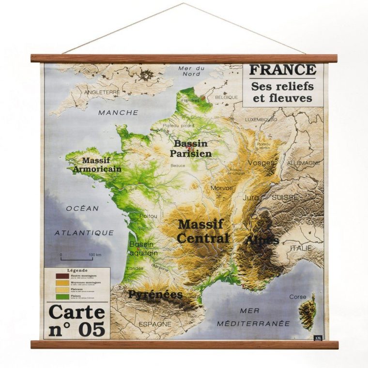 Toile Carte De France Discipline, Am.pm | Carte De France intérieur Carte De France Pour Les Enfants
