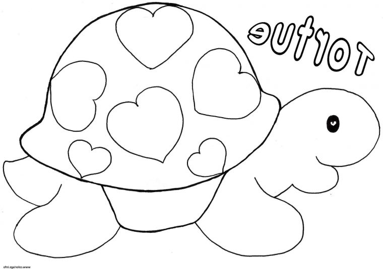 Tortue Avec Des Coeurs Saint Valentin Coloriage | St à Dessin Pour La Saint Valentin