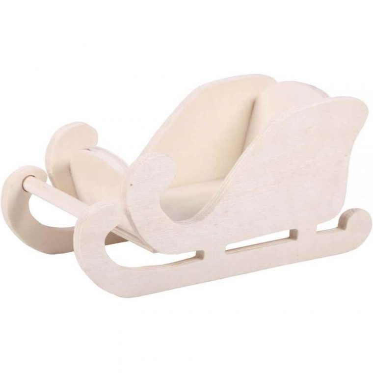 Traineaux Du Père Noël En Bois À Décorer – Lot De 10 dedans Image De Traineau Du Pere Noel