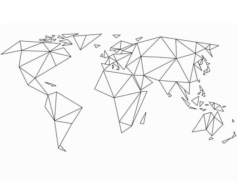 Triangular Planisphere By Nofuturenopast | Dessin Origami serapportantà Dessin Mappemonde