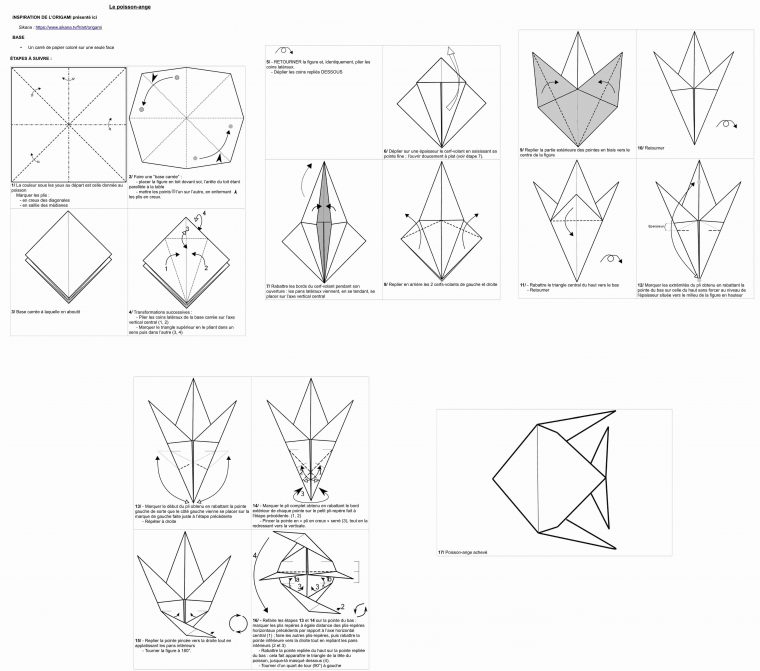 Tuto – Le Poisson-Ange En Origami (Diagramme Et Vidéo pour Origami Facile A Faire En Français
