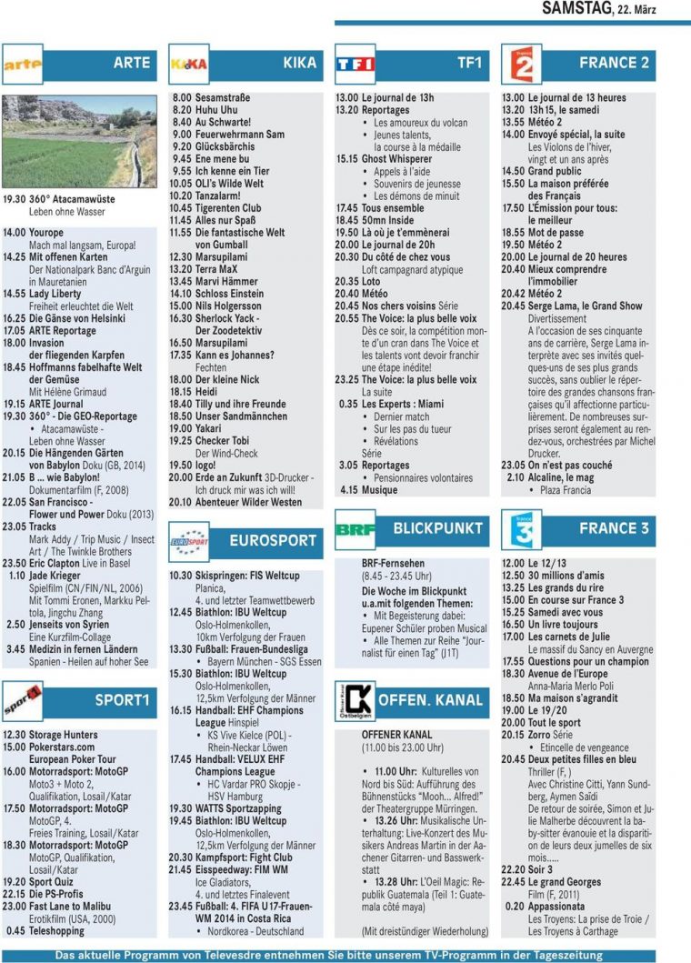 Tvmagazin Xxlshopping! Freitag Bis 22 Uhr Grenzecho Die concernant Quiz Musical En Ligne