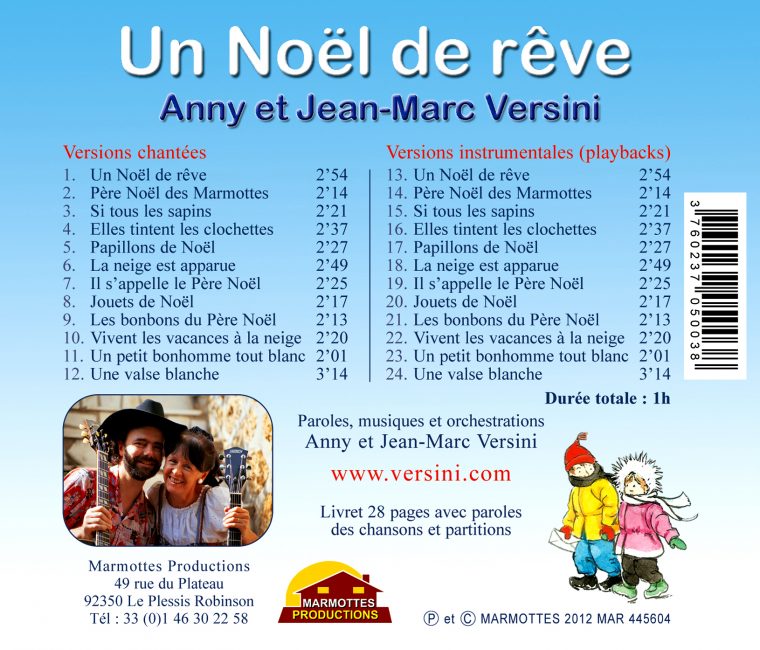 Un Noël De Rêve (Cd) – A Et J-M Versini avec Chanson Dans Son Manteau Rouge Et Blanc