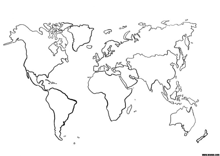 Une Carte Du Monde (Mappemonde) Vierge Pour La Géographie À dedans Dessin Mappemonde