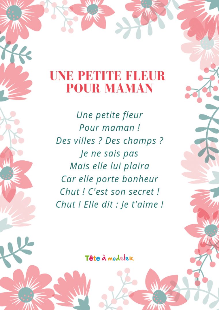 Une Petite Plante Pour Maman – Un Poème Pour Maman Avec Tête tout Poeme Les Fleurs