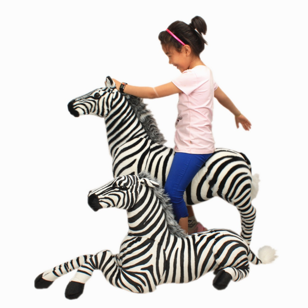 Us $119.99 |Fancytrader 43'' Giant Simulation Animal Madagascar Zebra Plush  Toy Large Stuffed Ridable Zebra Doll Best Gift 110Cm 4 Model|Real Life avec Madagascar Zebre
