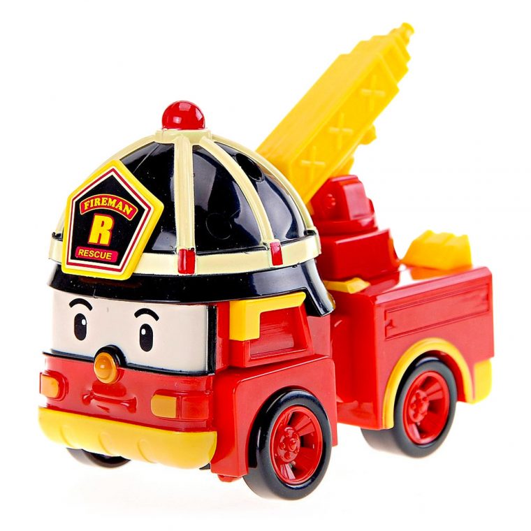 Véhicule Robocar Poli Transformable : Roy Le Camion De Pompier avec Chanson Robocar Poli