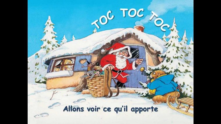 Versini – Les Chansons De Noël – Père Noël Frappe À La Porte – Miwiboo serapportantà Chanson Dans Son Manteau Rouge Et Blanc