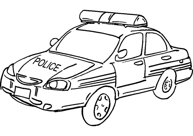 Voiture De Police #10 (Transport) – Coloriages À Imprimer avec Coloriage Vehicule