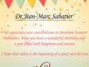 Wishing A Very Happy Birthday To Dr. Jean-Marc Sabatier à Fete Jean Marc