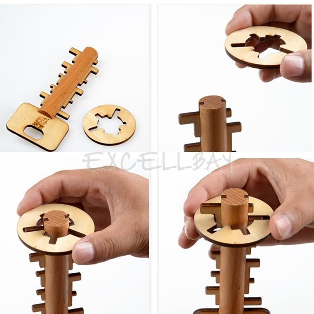 Wooden Unlock Puzzle Key Adult Educational Toys Kids pour Jeux De Intelligence De Fille