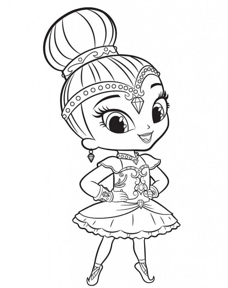 easy shimmer and shine coloring pages