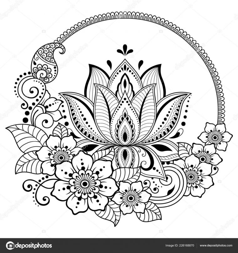 lotus flower bohemian mandala coloring pages