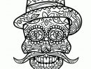 Coloriage Crâne En Sucre Mexicain, Grande Moustache avec Crane Mexicain Dessin