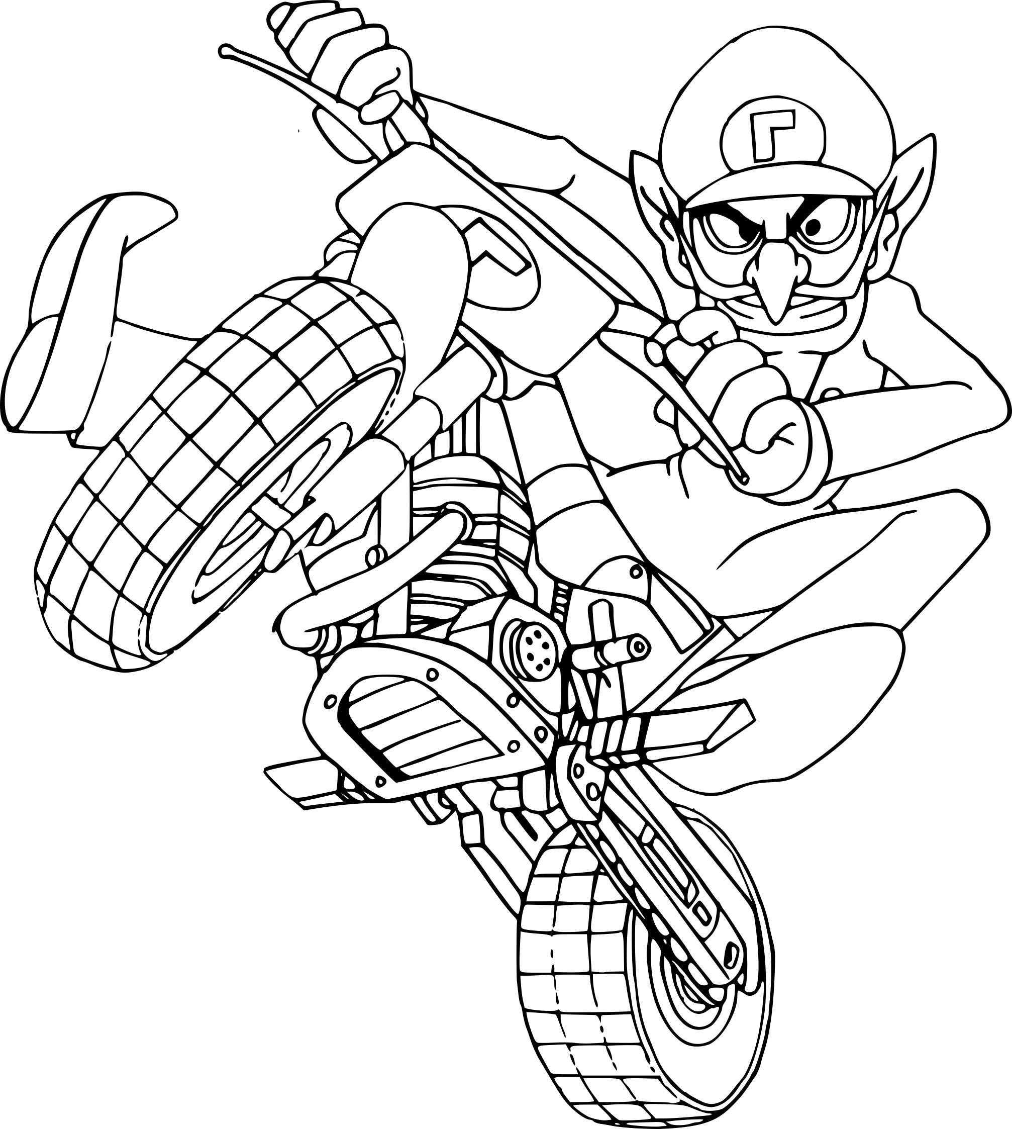 Coloriage Waluigi Mario Kart À Imprimer destiné Karting Dessin