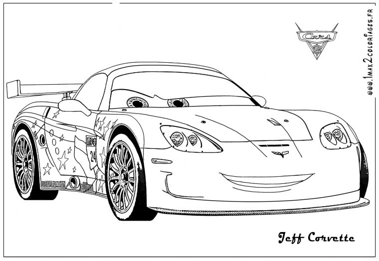 Coloriages Cars 2 – Jeff Corvette Cars 2 – Coloriages Les concernant Dessin À Colorier Cars